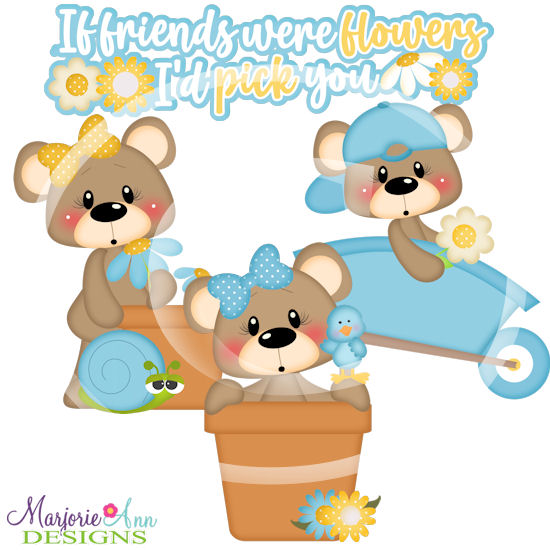 Franklin & Frannie If Friends Were Flowers SVG Cutting Files